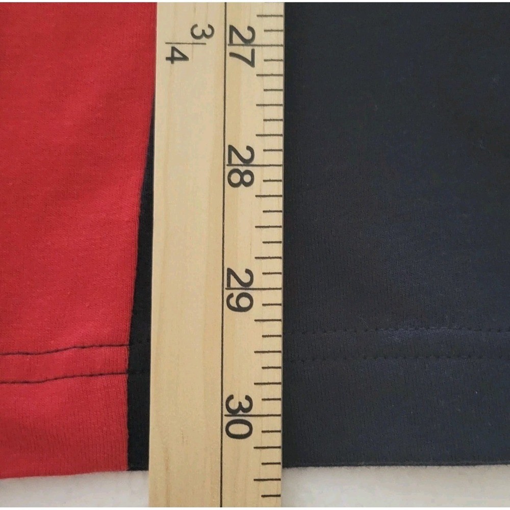 Adidas Men’s Colorblock T-Shirt Retro Navy Blue Red White Big Logo Gym Size L - Picture 5 of 6